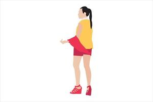 Vektor-Illustration von lässigen Frauen, die auf dem Bürgersteig posieren vektor