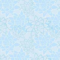 Seerose Lotusblume blaues nahtloses Muster, Vektorhintergrundschablone, flache Entwurfsskizze, die Textildruck, Blumenlayoutverzierung zeichnet. botanische Blüte natürliches Verpackungspapier. vektor