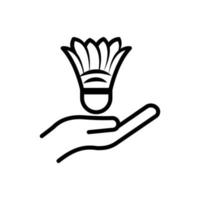 Handsymbol mit Federball. Liniensymbolstil. geeignet für Sport-Badminton-Symbol. einfaches Design editierbar. Design-Vorlagenvektor vektor