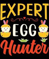 expert egg hunter, påskdagen t-shirt design vektor