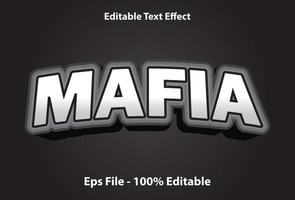 Mafia-Texteffekt mit schwarzer Farbe bearbeitbar. vektor