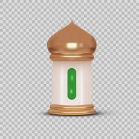 3D-Vektor gold arabische Laterne. arabische ramadan kareem laternenfeier lampe realistische 3d-illustration. vektor