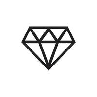 Diamant-Vektorsymbol-Vorlage in schwarzer Farbe editierbar. Flache Vektorillustration des Diamantvektorikonensymbols für Grafik- und Webdesign. vektor