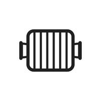 grill symbol vorlage schwarze farbe editierbar. flache Vektorillustration des Grillikonensymbols für Grafik- und Webdesign. vektor
