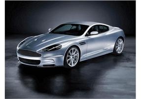 silver aston martin db9 vektor