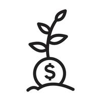 Zeichen Geld wachsen Symbol Symbol flaches Vektorzeichen isoliert auf weißem Hintergrund. einfache Logo-Vektorillustration für Grafik- und Webdesign. vektor