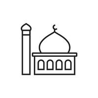 Moschee Symbol Vorlage schwarze Farbe editierbar. Flache Vektorillustration des Moscheeikonensymbols für Grafik- und Webdesign. vektor
