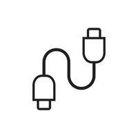 usb-kabel symbol vorlage schwarze farbe editierbar. usb-kabel symbol symbol flache vektorillustration für grafik- und webdesign. vektor