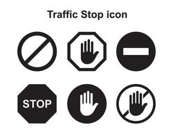 Vorlage für Verkehrsstoppsymbole in schwarzer Farbe editierbar. Verkehrsstopp-Symbol flache Vektorillustration für Grafik- und Webdesign. vektor