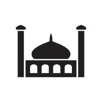 Moschee Symbol Vorlage schwarze Farbe editierbar. Flache Vektorillustration des Moscheeikonensymbols für Grafik- und Webdesign. vektor