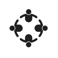 Symbolvorlage für Teamarbeit in schwarzer Farbe editierbar. Flache Vektorillustration des Teamarbeitssymbolsymbols für Grafik- und Webdesign. vektor