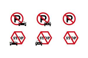 Verkehrszeichen für Parkverbot vektor