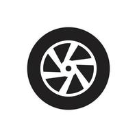 Reifenrad-Symbolvorlage schwarze Farbe editierbar. Reifen Rad Symbol Symbol flache Vektorillustration für Grafik- und Webdesign. vektor