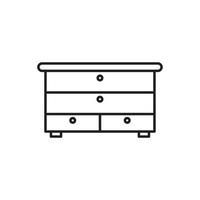 Sideboard-Icon-Vorlage in schwarzer Farbe editierbar. flache Vektorillustration des Sideboard-Symbolsymbols für Grafik- und Webdesign. vektor