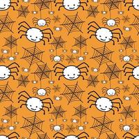 Halloween-orange Spinnen-nahtloses Muster vektor
