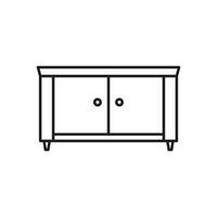 Sideboard-Icon-Vorlage in schwarzer Farbe editierbar. flache Vektorillustration des Sideboard-Symbolsymbols für Grafik- und Webdesign. vektor