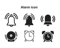 Alarmsymbolvorlage in schwarzer Farbe editierbar. flache Vektorillustration des Alarmsymbolsymbols für Grafik- und Webdesign. vektor