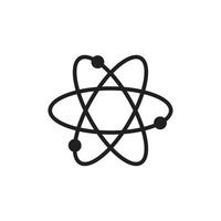 Atomzeichen-Symbolvorlage schwarze Farbe editierbar. flache Vektorillustration des Atomzeichenikonensymbols für Grafik- und Webdesign. vektor
