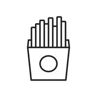 Pommes-Frites-Symbolvorlage schwarze Farbe editierbar. pommes frites symbol symbol flache vektorillustration für grafik- und webdesign. vektor