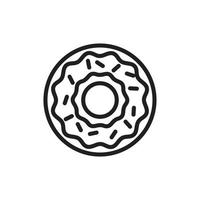 Donuts-Symbolvorlage in schwarzer Farbe editierbar. flache Vektorillustration des Donut-Symbolsymbols für Grafik- und Webdesign. vektor