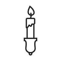 Brennende Kerze in der Symbolvorlage für Kerzenhalter in schwarzer Farbe editierbar. Kerze-Stick-Linie Symbol Symbol flache Vektor-Illustration für Grafik- und Webdesign. vektor