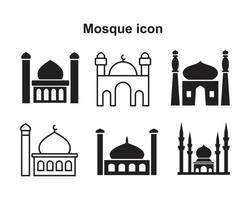 Moschee Symbol Vorlage schwarze Farbe editierbar. Flache Vektorillustration des Moscheeikonensymbols für Grafik- und Webdesign. vektor