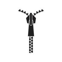Reißverschluss-Reißverschlüsse oder Reißverschluss-Puller-Vektorsymbol-Vorlage in schwarzer Farbe editierbar. Zip Pulls oder Zipper Pullers Vektorsymbol Symbol flache Vektorgrafiken für Grafik- und Webdesign. vektor