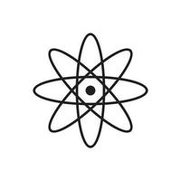 Atom-Icon-Vorlage in schwarzer Farbe editierbar. flache vektorillustration des atomikonensymbols für grafik- und webdesign. vektor