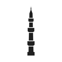 Moschee Minarett Symbolvorlage schwarze Farbe editierbar. Moschee Minarett Symbol flache Vektorillustration für Grafik- und Webdesign. vektor