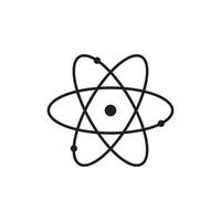 Atomzeichen-Symbolvorlage schwarze Farbe editierbar. flache Vektorillustration des Atomzeichenikonensymbols für Grafik- und Webdesign. vektor