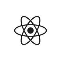 Atomzeichen-Symbolvorlage schwarze Farbe editierbar. flache Vektorillustration des Atomzeichenikonensymbols für Grafik- und Webdesign. vektor