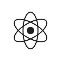 Atom-Icon-Vorlage in schwarzer Farbe editierbar. flache vektorillustration des atomikonensymbols für grafik- und webdesign. vektor