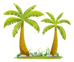 tropische palmenillustration im karikaturstil vektor