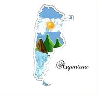 Argentina kartpapperskärning silhuett vektor