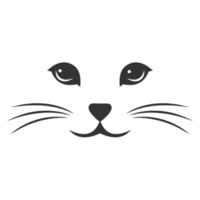 Illustration einer süßen Katzenschnauze auf weißem Hintergrund vektor