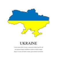 Ukraina karta och flagga vektor