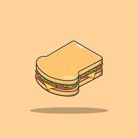 Sandwich-Vektor-Symbol-Illustration, Fast-Food-Sammlung vektor