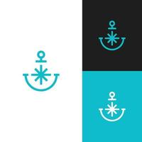 ankare nautiska marina sigill logotyp design vektor