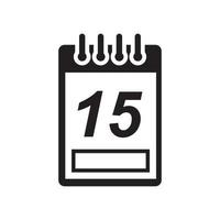 Kalenderdatum, Datumsnotizen Geschäft, Symbolvorlage für Büroereignisse in schwarzer Farbe editierbar. kalenderdatum symbol flache vektorillustration für grafik- und webdesign. vektor