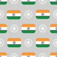 sömlös Indien flagga i platt stilmönster vektor