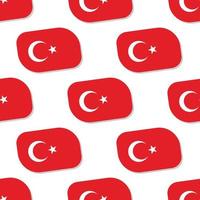 Nahtlose Türkei-Flagge im flachen Stilmuster vektor