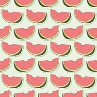 Nahtloses Wassermelonen-Cartoon-Aufklebermuster vektor
