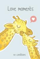 niedliche Giraffenfamilien-Cartoonillustration vektor