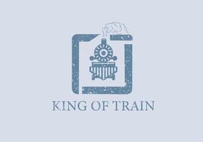 järnväg kung tåg vintage logotyp lok