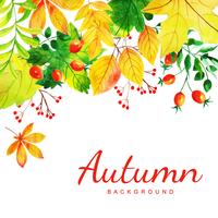 Schöner Aquarell-Herbstlaub-Hintergrund vektor