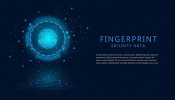 Fingerabdrücke Identitätssensor.Datenschutzsystem. vektor