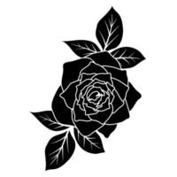 Silhouette schwarze Rosenblumendekoration vektor
