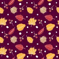 Nahtloses Muster des netten Herbstes mit Blättern vektor