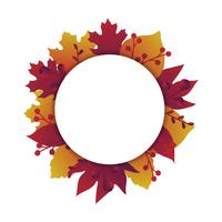 Herbstlaubfahne mit Kreis vektor