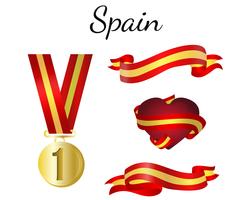 spanien medaljen band flagga vektor